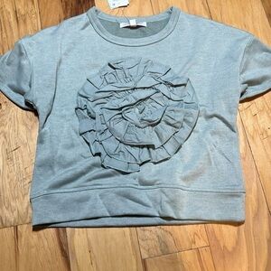 Honey & sparkle girl’s Sz M taupe green short sleeves terry top NWT